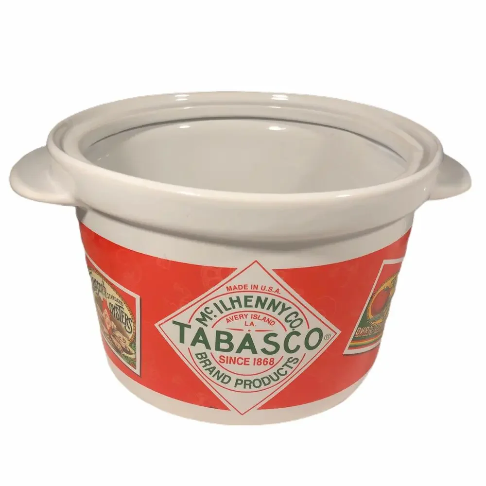 Tabasco Sauce Graphic Themed Vintage Style Retro Kitchen Crock Pot